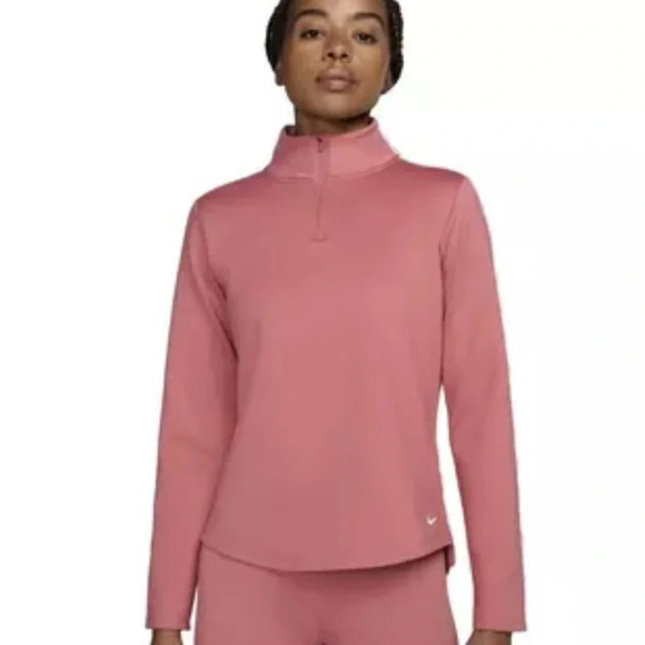 Nike mauve pink Therma-FIT One Long Sleeve 1/2 Zip sweatshirt knit top size XXL - Picture 1 of 8